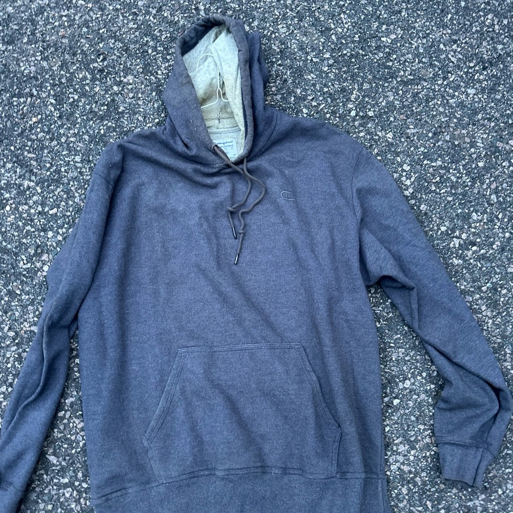 Champion Gray Sweatshirt Hoodie Cotton Blend